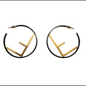 Designer Earrings Black and Gold